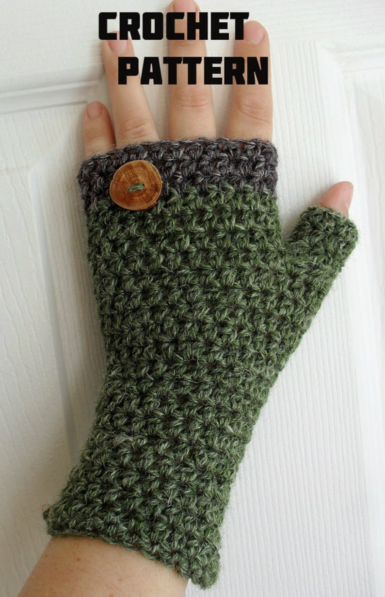 Crochet Easy Fingerless Mitts Pattern, tutorial, Easy crochet mitts, fingerless gloves, fall gloves, gauntlets, arm warmers, 2 in 1 pattern image 1