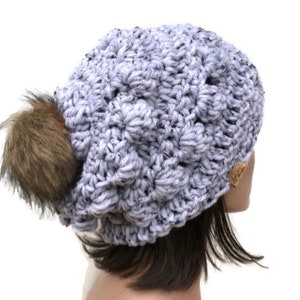 crochet chunky slouchy hat pattern, Pdf, market make, easy hat pattern, 2 in 1 pattern, fast crochet hat pattern, button hat, thick hat image 5