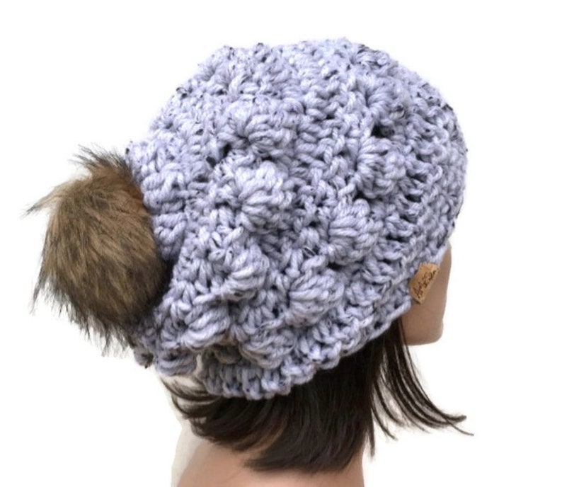 crochet chunky slouchy hat pattern, Pdf, market make, easy hat pattern, 2 in 1 pattern, fast crochet hat pattern, button hat, thick hat image 5