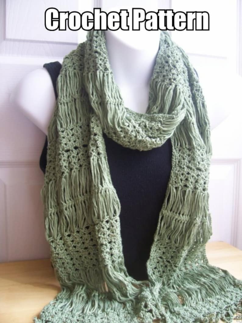 Crochet Hairpin Lace Scarf pattern PDF image 1