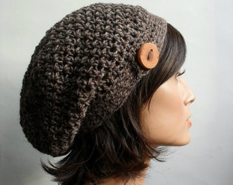 Crochet seamless Slouchy Hat written Pattern Easy PDF