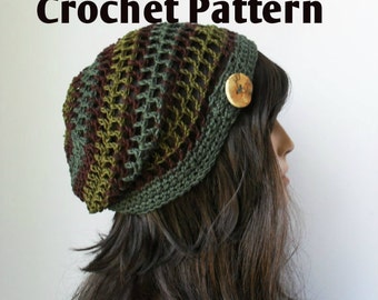 Crochet Summer Hat Pattern, easy crochet, beginner crochet hat, instant download, diy hat, hemp hat, mesh beanie, slouchy hat, skull cap