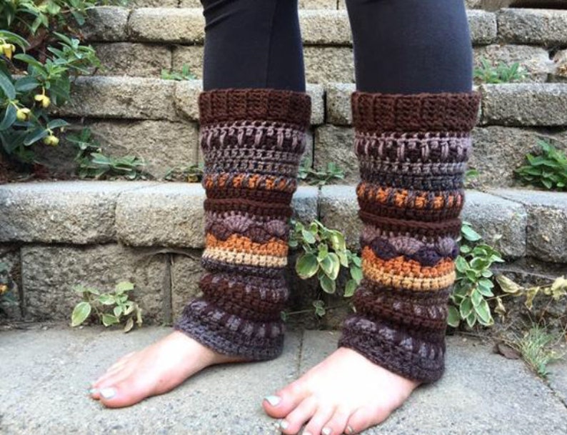 Crochet Boho Leg warmers pattern, intermediate pattern, PDF tutorial, diy leg warmers, bohemian style, striped leg warmers, written pattern, image 6