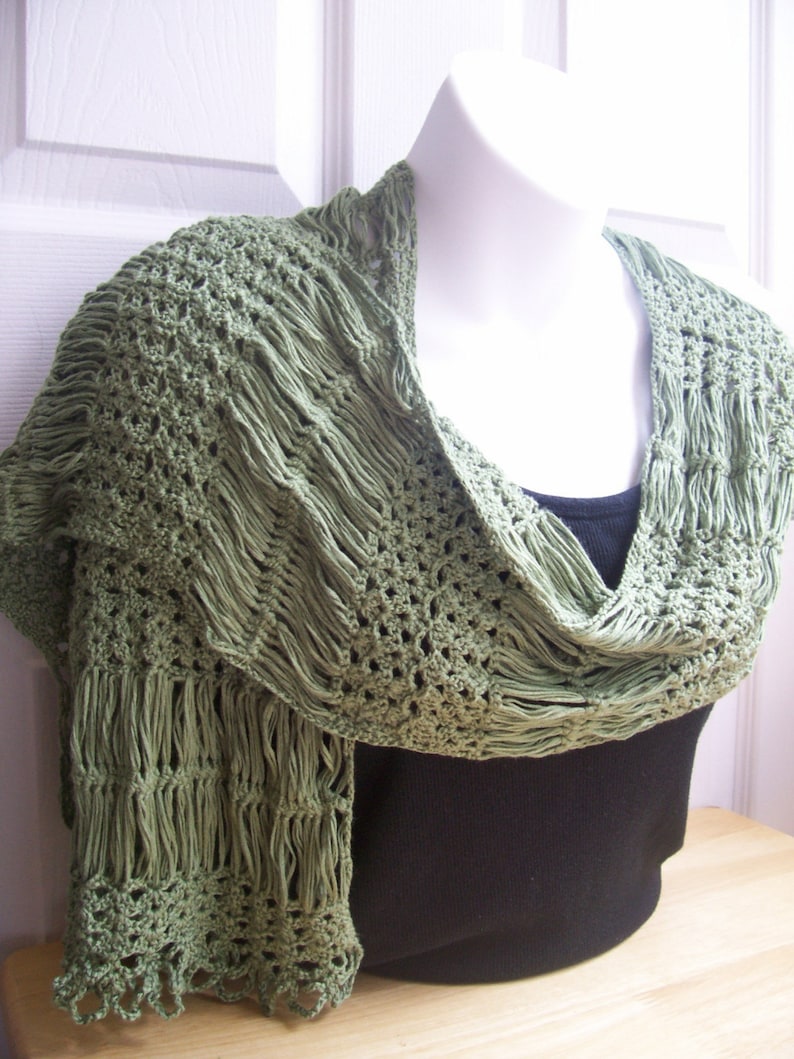 Crochet Hairpin Lace Scarf pattern PDF image 2