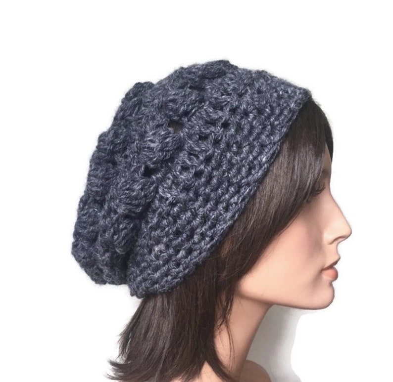 crochet chunky slouchy hat pattern, Pdf, market make, easy hat pattern, 2 in 1 pattern, fast crochet hat pattern, button hat, thick hat image 9