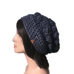 crochet chunky slouchy hat pattern, Pdf, market make, easy hat pattern, 2 in 1 pattern, fast crochet hat pattern, button hat, thick hat image 10