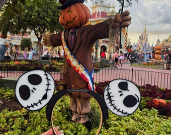 Jack Skellington Halloween-oren | Pumpkin King dubbel ontwerp | Op Disney geïnspireerde verwisselbare oren