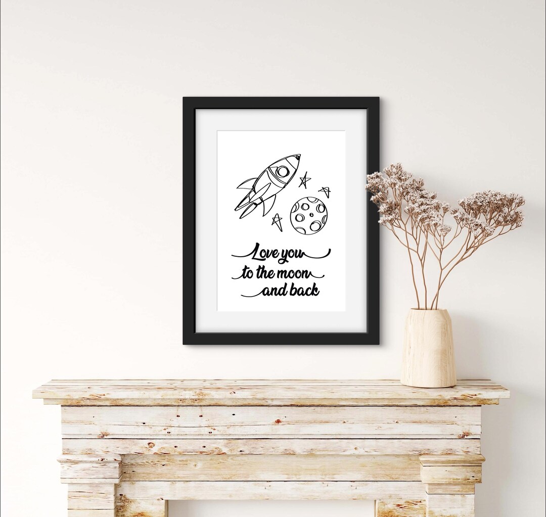 Love You to the Moon and Back, Printable Wall Art - Etsy