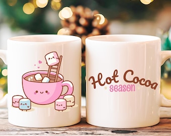Hot Chocolate PNG, Cozy Season Png, Christmas Gifts idea, Hot Cocoa png, Mug Sublimation Design, Instant Digital Download, Pink Christmas