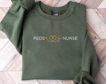 Pediatric Nurse Sweatshirt, Peds Nurse Gifts, Stethoscope Pediatrician Sweater, Cute Peds Nurse Sweatshirt, PICU Nurse Appreciation Gift