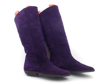 women's purple suede boots