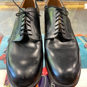 Black Oxford Shoes Leather Vintage 1960s Military Dress Shoe - Etsy