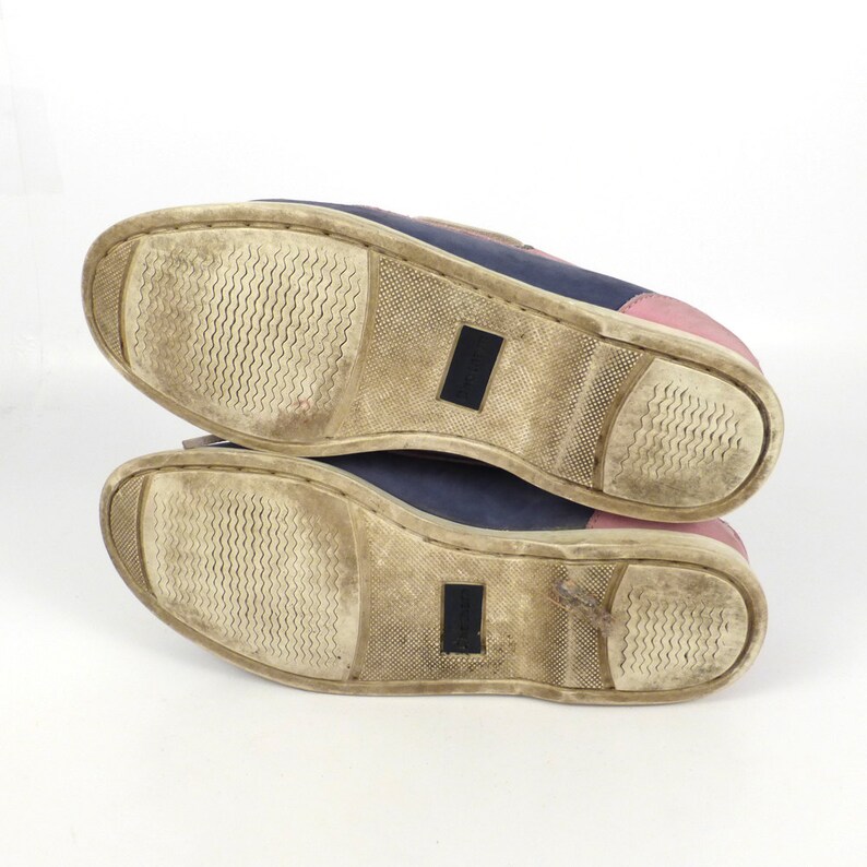 Boat Shoes Vintage 1990s Chatham Pink and Blue Deck Leather Etsy