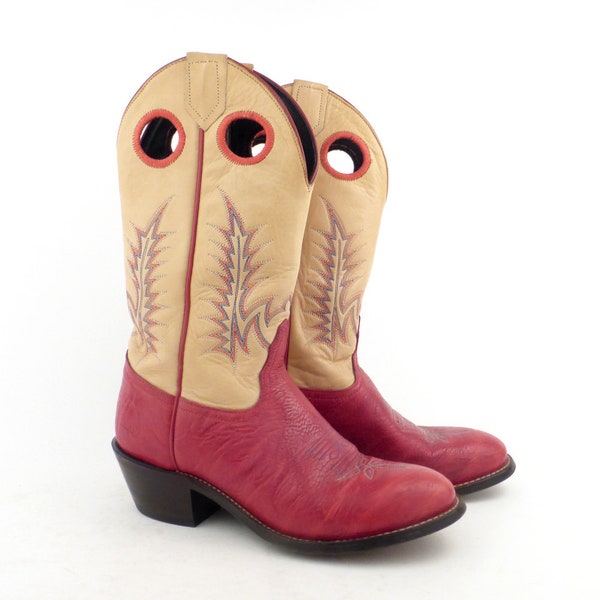Red Cowboy Boots Etsy