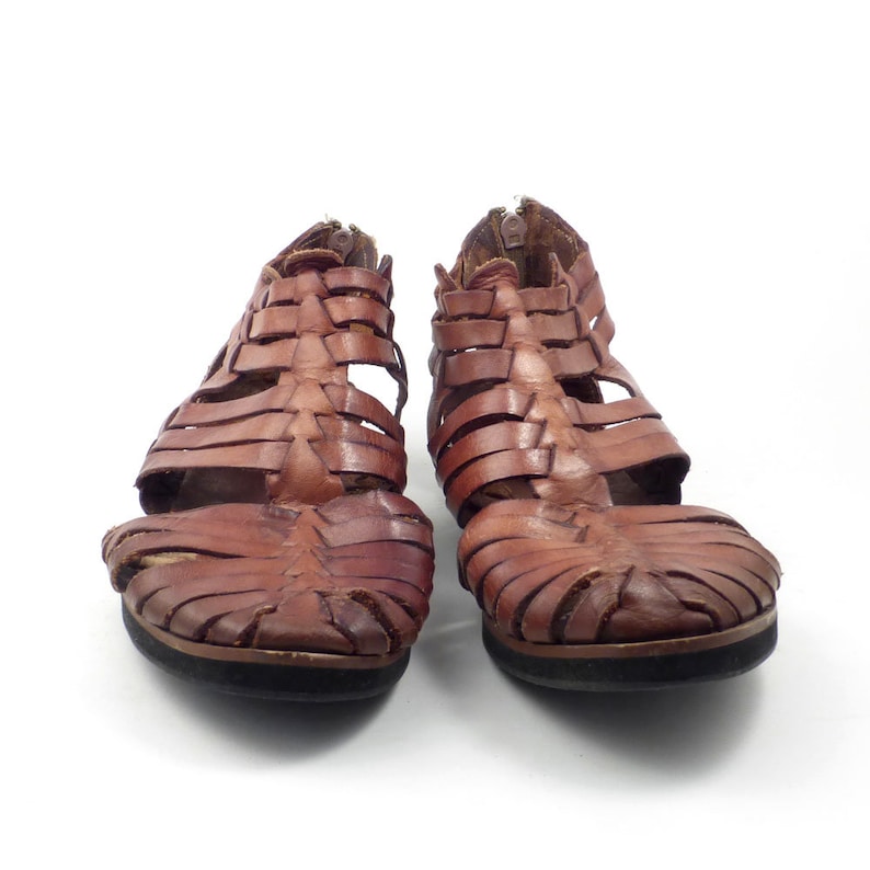 brown woven sandals