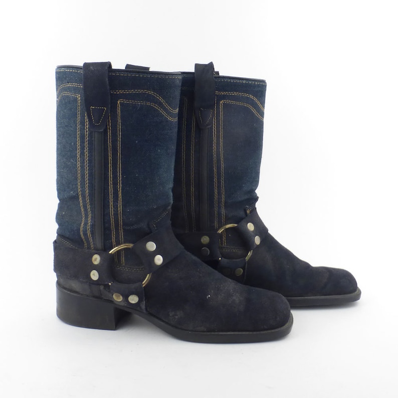 blue jean cowboy boots