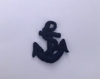 Small Anchor Patch Embroidered Patch Vintage 1980s Navy Anchor Patch Sew on Tiny Patch  Emblem