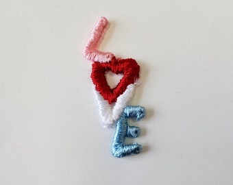 Small Love Patch Embroidered Patch Vintage 1990s Nineties Valentine's Day Tiny Patch  Emblem
