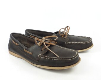 Boat Shoes Men's Vintage 1980s Brown Men's size