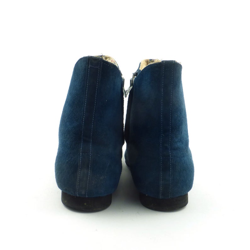 Blue Mod Boots Vintage 1960s Blue Suede Shoes Ankle Short - Etsy