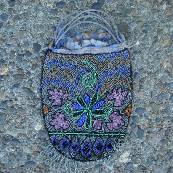 20s Beaded Purse Vintage 1920s Silk