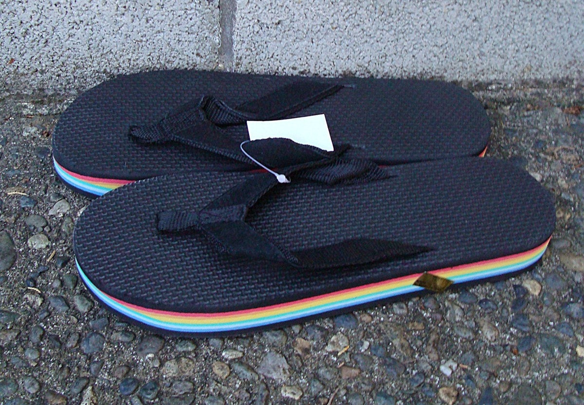 Vintage 1980s Deadstock Rainbow Flip Flops Thongs Sandals | Etsy