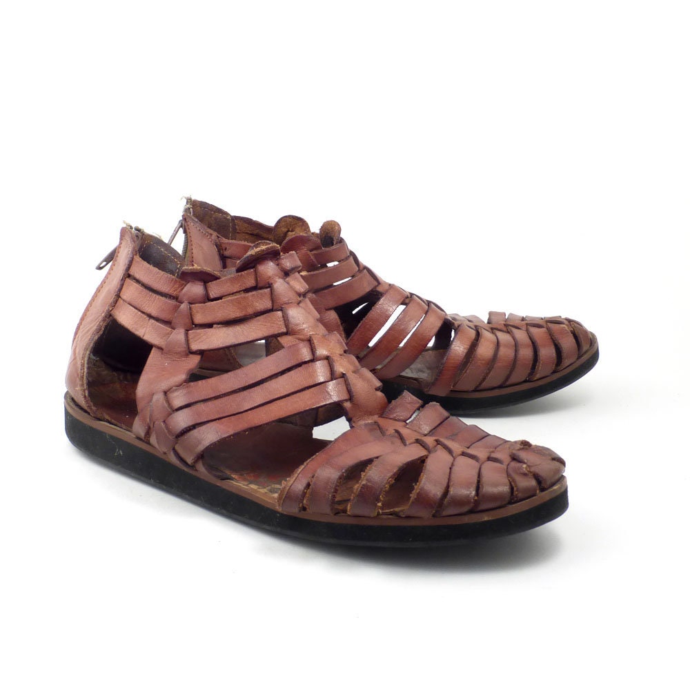brown woven sandals