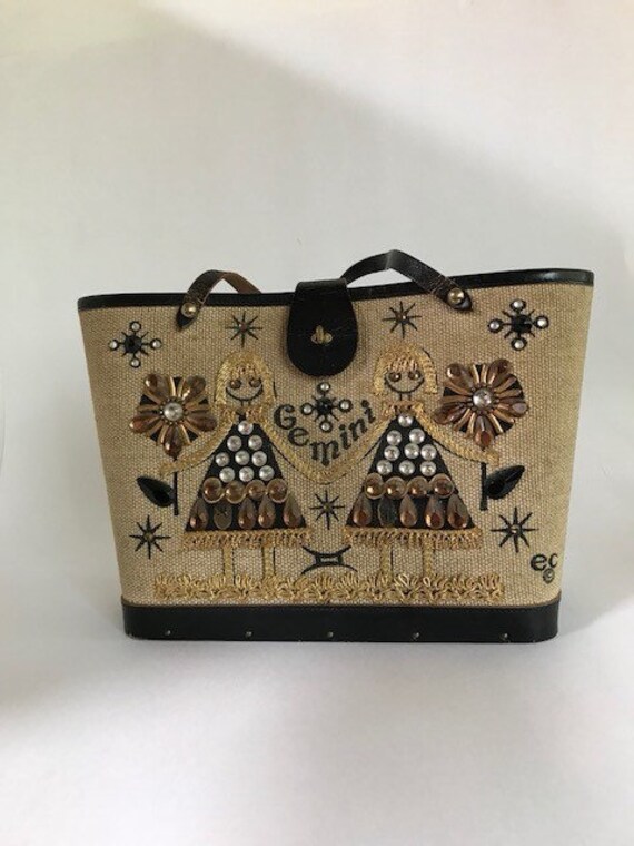 Enid Collins Purse Vintage 1960s EC Gemini Astrolo