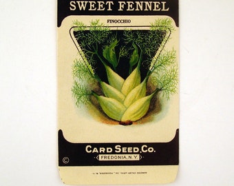 Vintage 1920s Unused Paper Seed Packet Sweet Fennel CONTAINS NO SEEDS please read item details