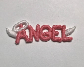 Small Angel Patch Embroidered Patch Vintage 1990s Nineties Tiny Patch  Emblem