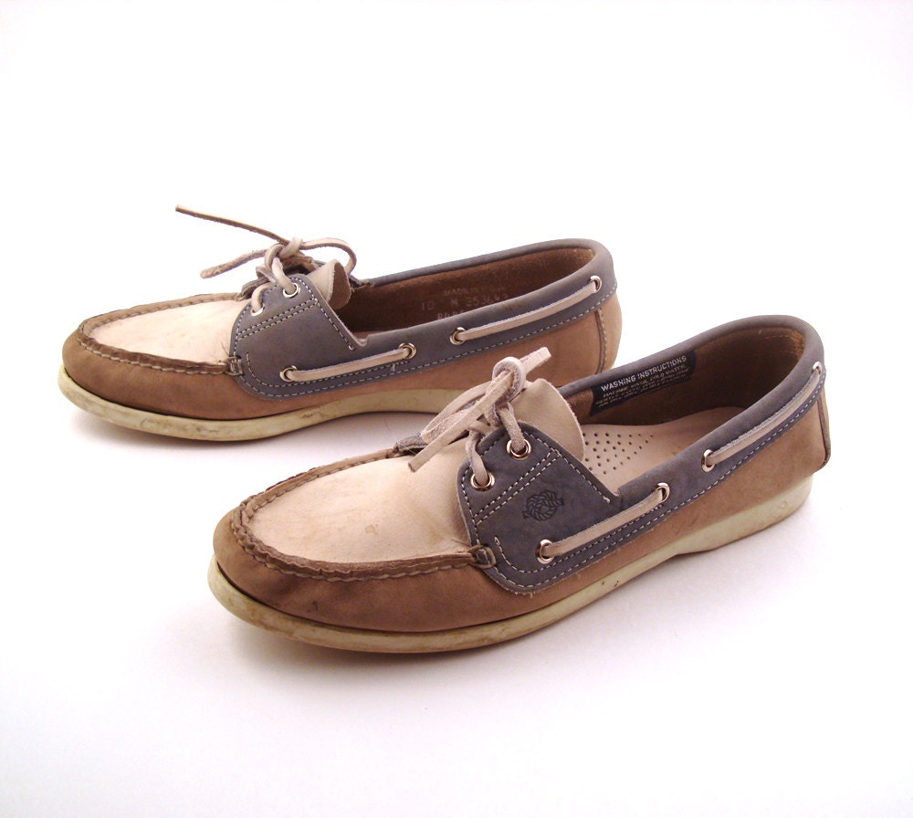 Boat Shoes Vintage 1980s Dexter Dex Blue Leather Women's Etsy