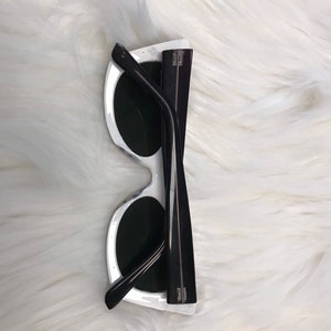 Checkerboard Sunglasses Vintage 1990s Nineties checkered Sunglasses Cat eye sunglasses image 3