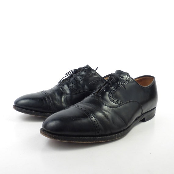 Black Oxford Shoes Leather Vintage 1980s Johnston… - image 3