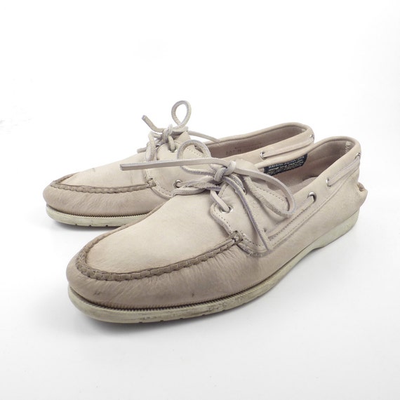 Boat Shoes Vintage 1980s Dexter Dex White Leather Women's 10 M