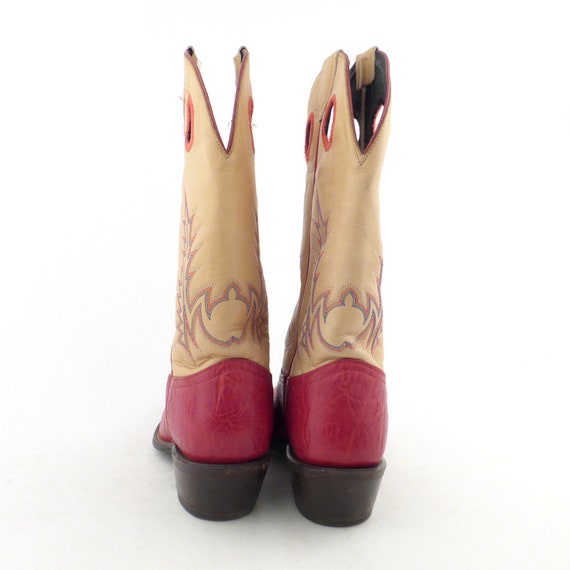 Red Cowboy Boots Vintage 1990s Tony Lama Leather … - image 4