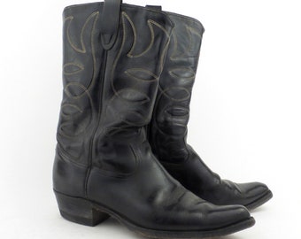 Womens Vintage Acme Blue Suede Denim Cowboy Western Boots SIZE 6 M 
