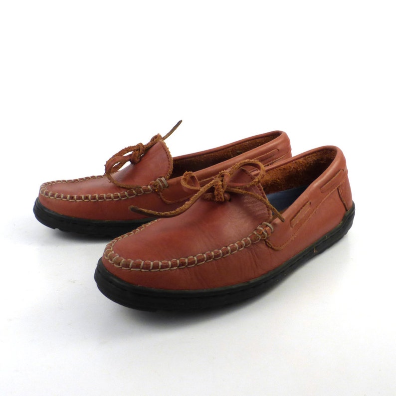 Keds Shoes Loafers Vintage 1980s Moccasins Brown Leatther Women/'s size 7 12