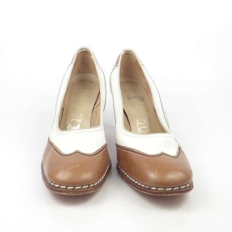 Spectator Heel Shoes Vintage 1970s Heels Affiniti Women's Etsy