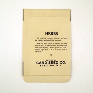 Vintage 1920s Unused Paper Seed Packet Sweet Fennel CONTAINS NO SEEDS please read item details image 2
