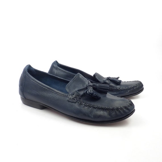 Cole Haan Loafers Blue Vintage 1990s Leather Shoe… - image 1