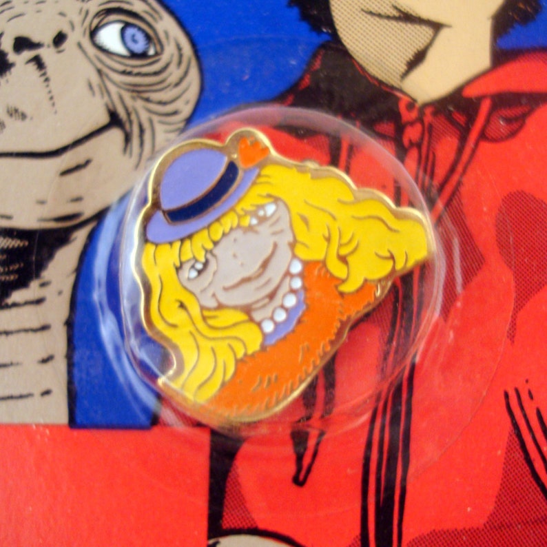 ET enamel pin Vintage 1980s E.T Pinback Metal