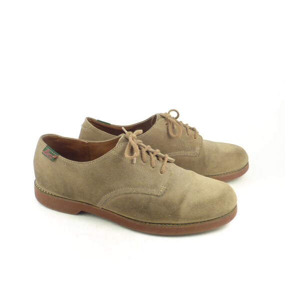 Men's Suede Shoes Bass Vintage 1980s Brown Suede L