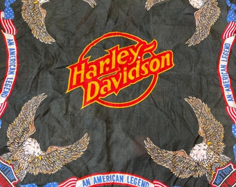 Harley Davidson bandana Vintage 1980s Eighties Scarf Usa