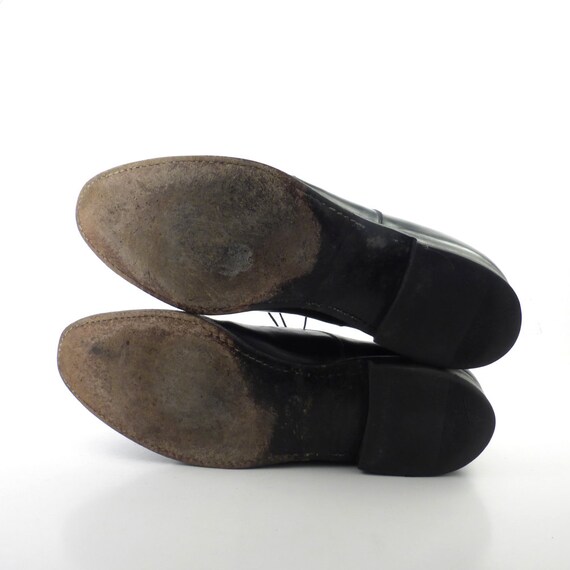 Black Oxford Shoes Leather Vintage 1980s Johnston… - image 5