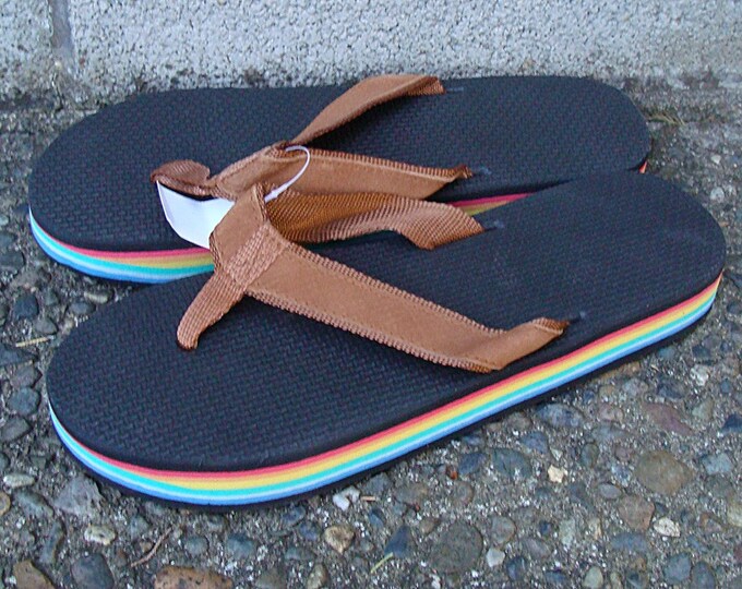 1980s rainbow flip flops