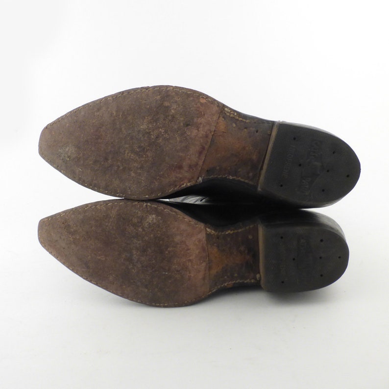 Men's Cowboy Boots Vintage 1960s Leather Black Size 8 1/2 - Etsy