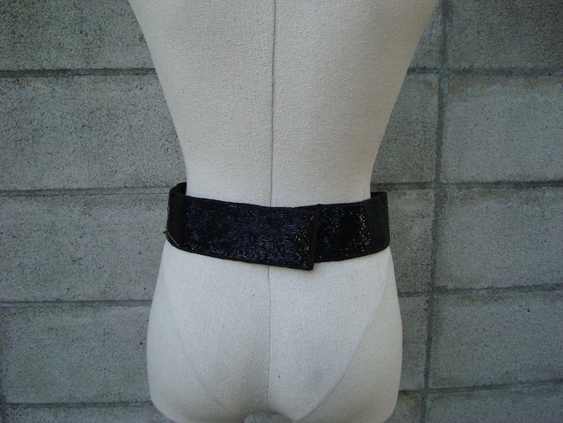 Vintage 1980s Beaded Cinch Belt