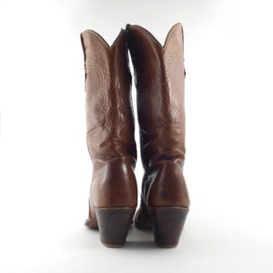 Brown Cowboy Boots Vintage 1970s Tony Lama Black Label Leather Boots Men's size 6 C Women's image 4