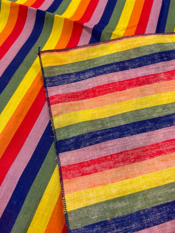 Rainbow bandana Vintage 1980s Eighties Scarf Rain… - image 3