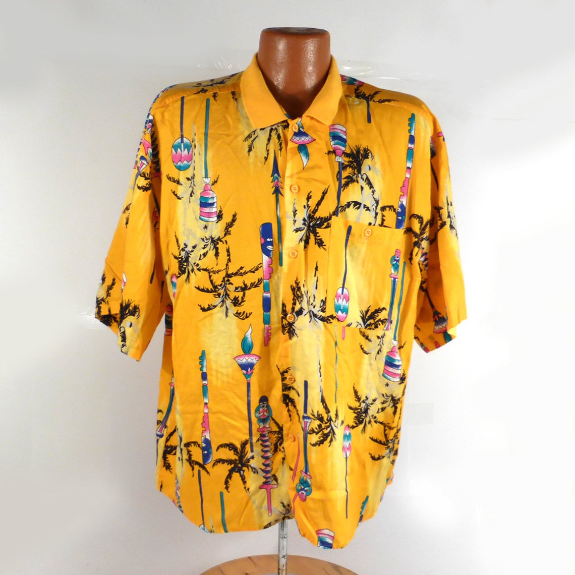 Hawaiian Shirt Vintage 1980s Hawaii Rayon Print Men's size Etsy